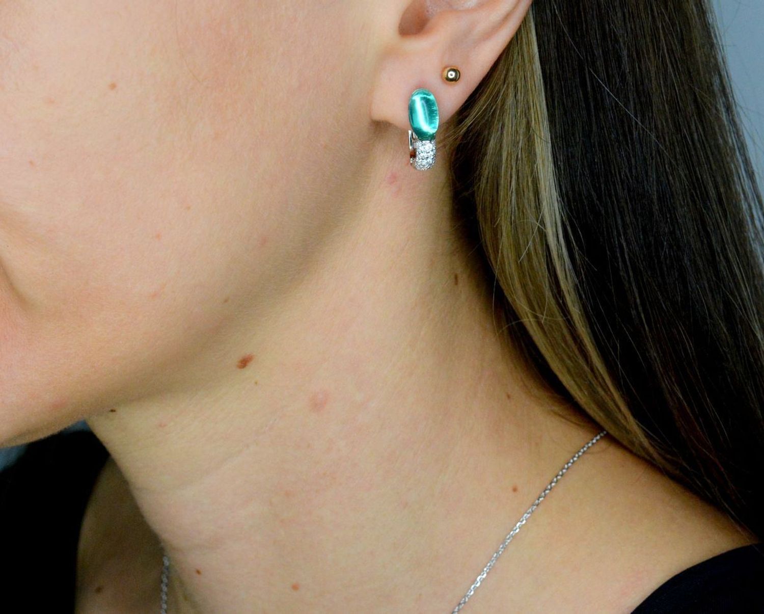 Kolczyki damskie srebrne 925 z kamieniem w kolorze turmalinu Nomination Myradiance 241504 041.png